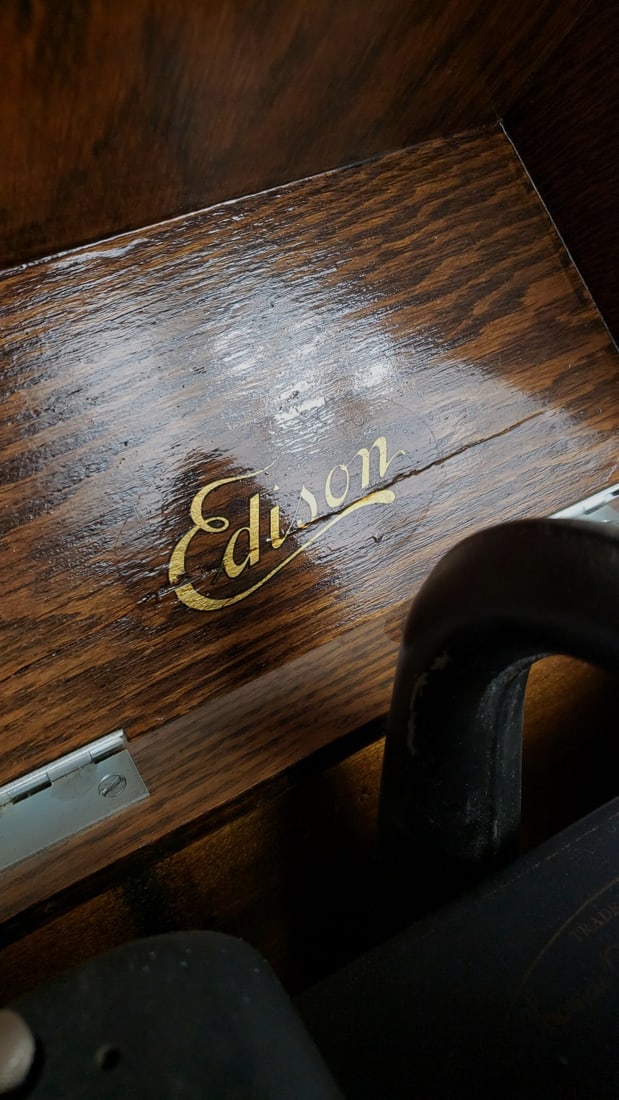 Edison Amberol Cylinder Phonograph Oak Finish Vintage Record Player Antique Style - 2