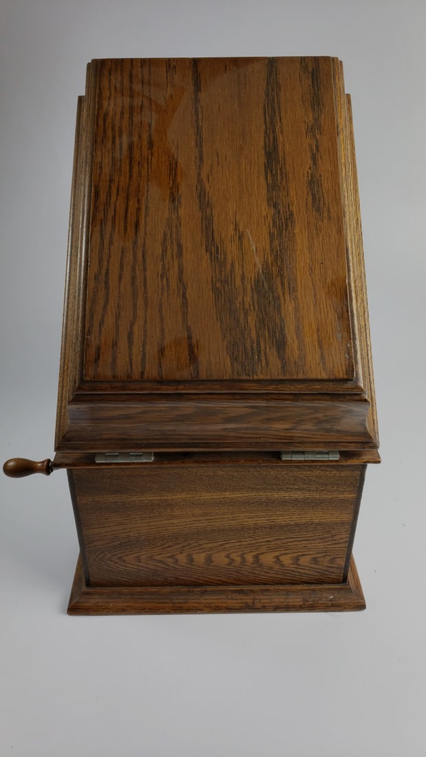 Edison Amberol Cylinder Phonograph Oak Finish Vintage Record Player Antique Style - 6