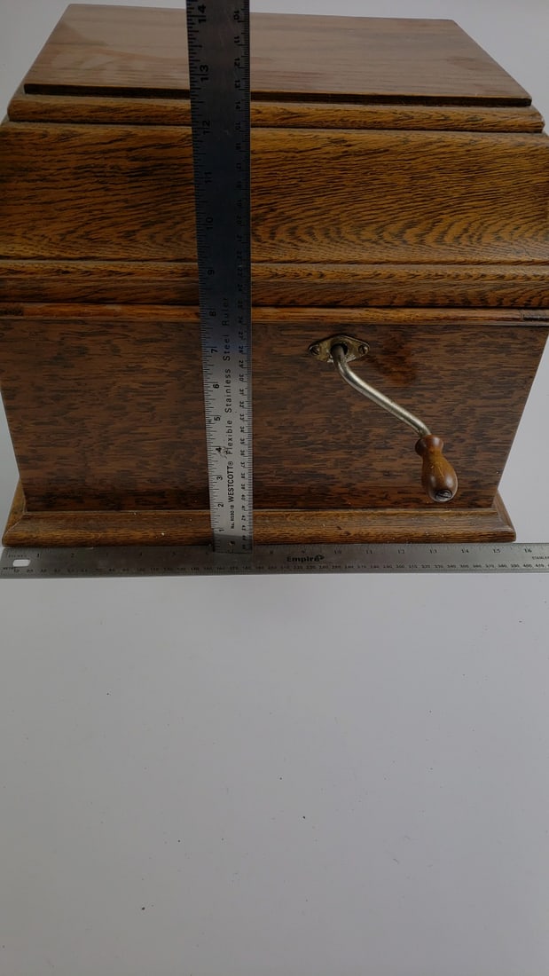 Edison Amberol Cylinder Phonograph Oak Finish Vintage Record Player Antique Style - 7