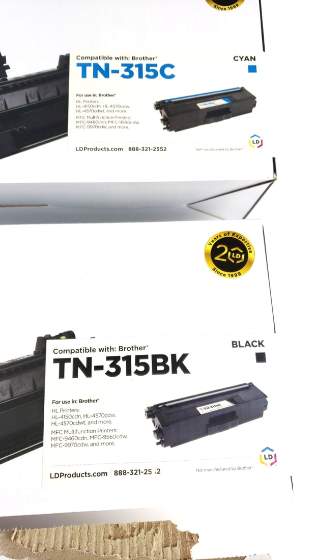 LD Toner Cartridge TN-315 Set for Brother Printer - Cyan, Magenta, Yellow, Black - 3