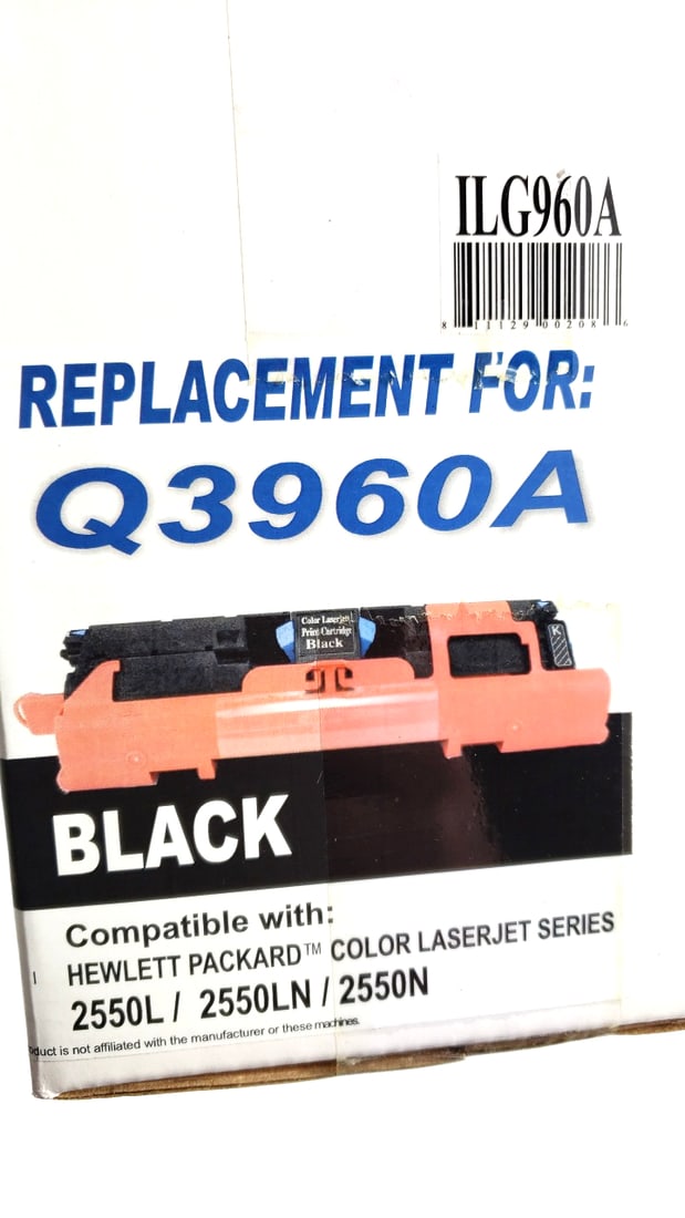 Compatible Toner Cartridge Q3960A Replacement for HP Color LaserJet 2550 Black - 3