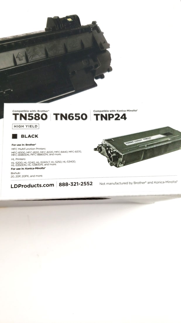 LD Toner Cartridge Brother TN580 TN650 TNP24 Black High Yield Lifetime Guarantee LDProducts - 2