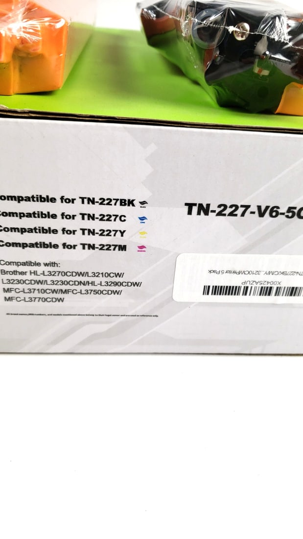 Premium Toner Cartridge for TN-227 BK Black Brother Printer Compatible 2-Pack - 4