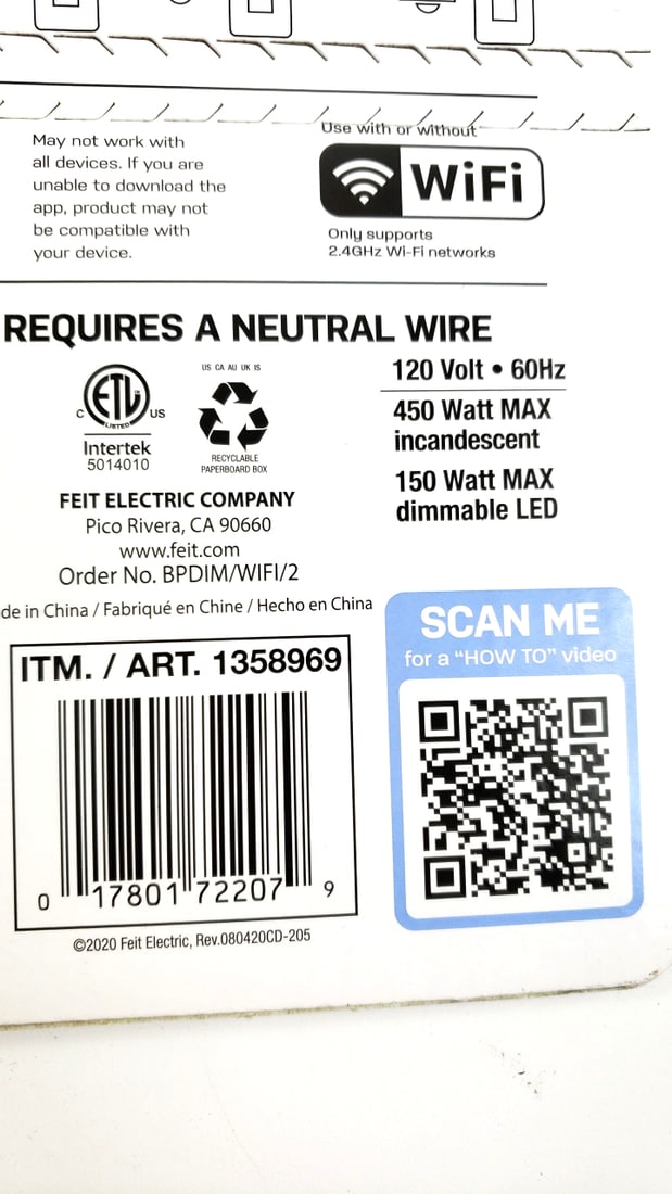 Feit Electric Wi-Fi Smart Dimmer Switch 2-Pack, Alexa/Google/Siri Compatible, White - 4