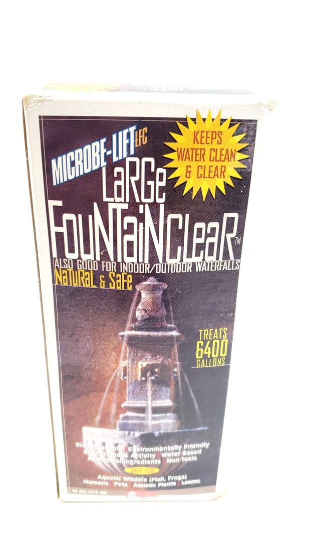 Microbe-Lift Large Fountain Clear Water Treatment, Natural, Safe, Treats 6400 Gallons: This is a general auction of estate goods. All items as as pictured. Local pick up will be on 3/14 at our warehouse in Sodo (3429 Airport Way S) from 10am-1pm. Items not picked up will be subjec