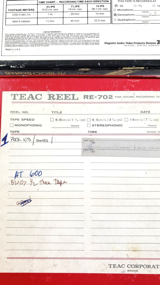 TDK Scotch TEAC Reel-to-Reel Tape Lot with Pink Floyd Eric Clapton Etc - 5