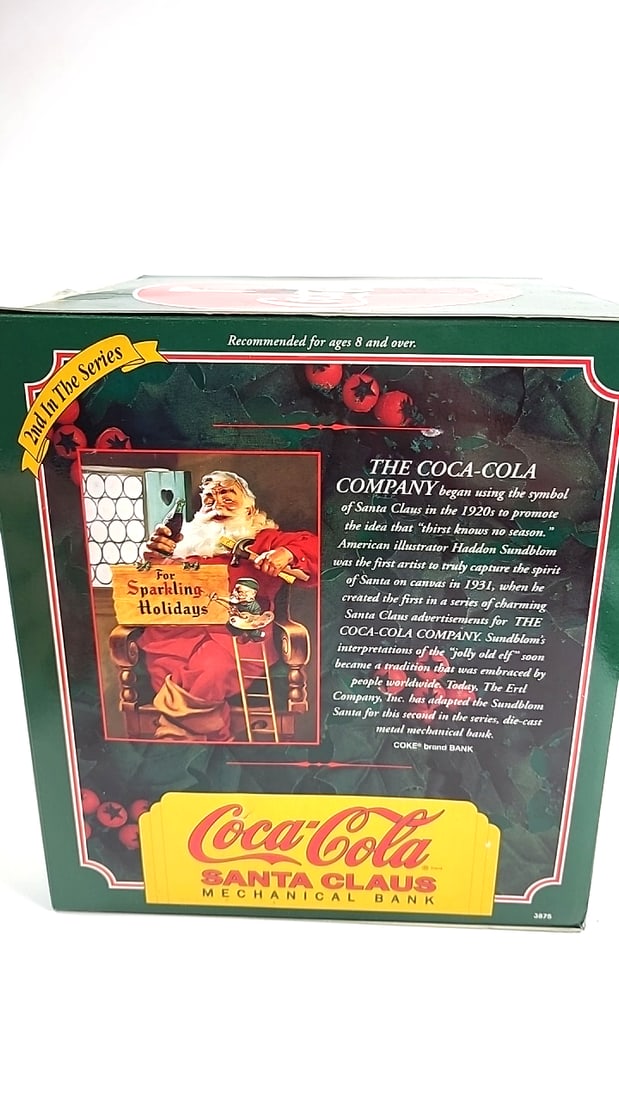 Coca-Cola Santa Claus Mechanical Bank 2nd in Series Green Box Collectible Holiday Decor - 2