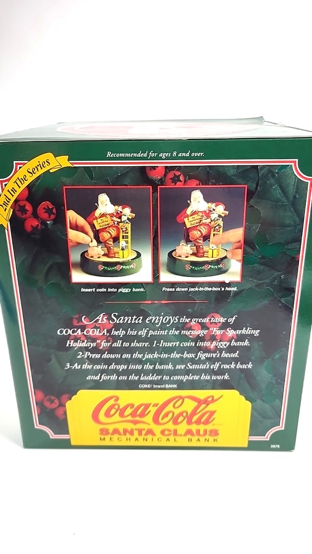 Coca-Cola Santa Claus Mechanical Bank 2nd in Series Green Box Collectible Holiday Decor - 3