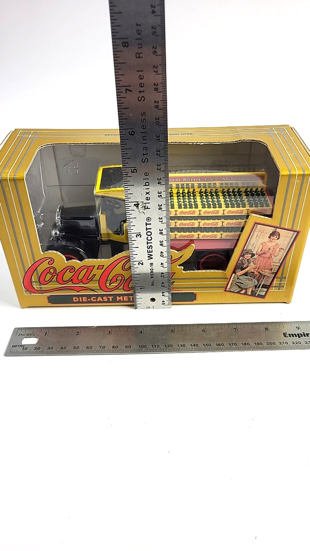 ERTL & Coca-Cola Die-Cast Metal Bank Truck Yellow Vintage Collectible - 8