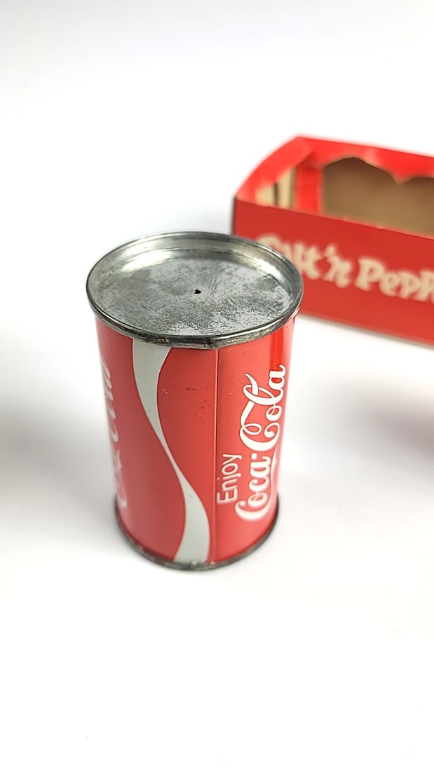 Vintage Coca-Cola Coke Can Salt & Pepper Shakers Red with Box Collectible Retro Decor - 4