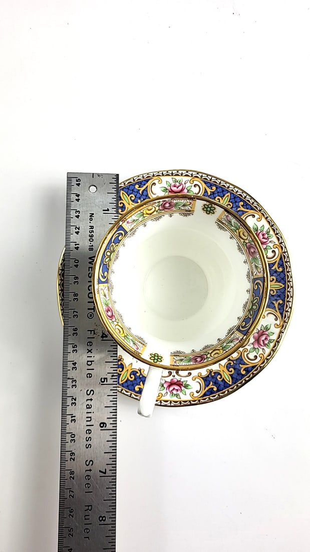 Queens Rosina China Kenilworth Vintage Porcelain Tea Cup Saucer Set Floral Gold Trim Ornate Design - 5