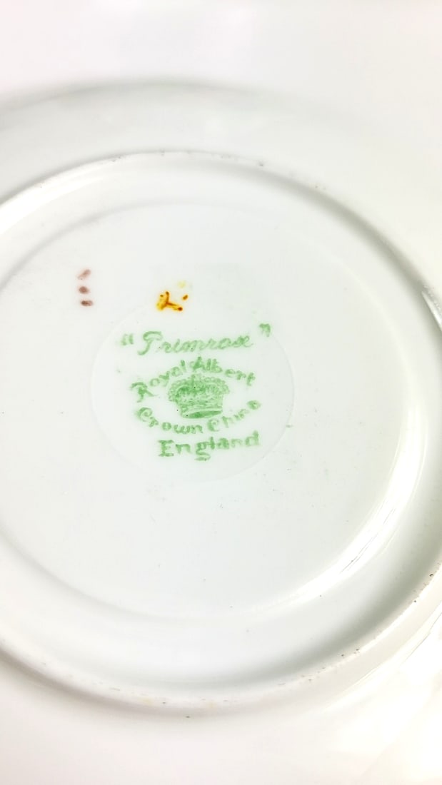 Royal Albert "Primrose" Vintage Floral Porcelain Teacup and Saucer Set - Gold Trim, Multicolor Fl... - 3