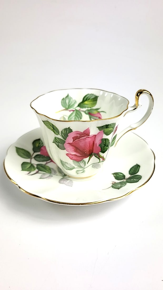 Vintage Adderley Fine Bone China Floral Teacup & Saucer Gold Trim Pink Rose Design Tea Cup Set: This is a general auction of estate goods. All items as as pictured. Local pick up will be on 3/14 at our warehouse in Sodo (3429 Airport Way S) from 10am-1pm. Items not picked up will be subjec to a