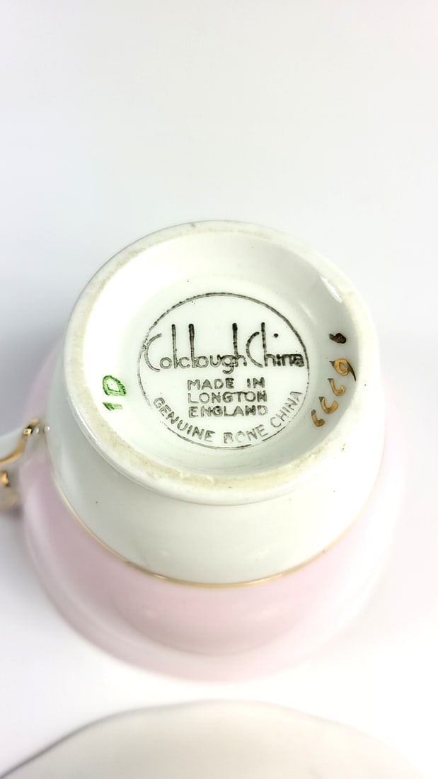 Colclough Fine Bone China Pink Porcelain Teacup and Saucer Set with Gold Trim Vintage Style Tea P... - 4