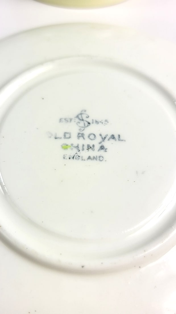 Vintage Old Royal China Floral Teacup and Saucer Set â€“ Yellow Purple Flowers - 4