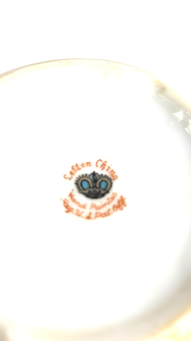 Vintage Lefton Hand Painted Floral Porcelain Tea Cup Saucer Set with Gold Trim Roses Design - 4