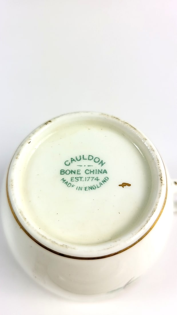 Vintage Cauldon Mini Bone China Floral Cup & Saucer Set Yellow Flowers Gold Trim Elegant Porcelai... - 4