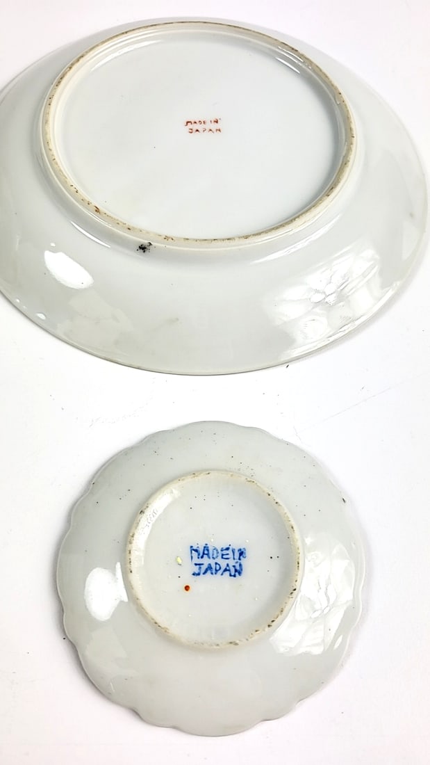 Antique Dragon Motif Tea Cup Set with Saucer, Black & Gold Trim, Oriental Design Made In Japan - 6