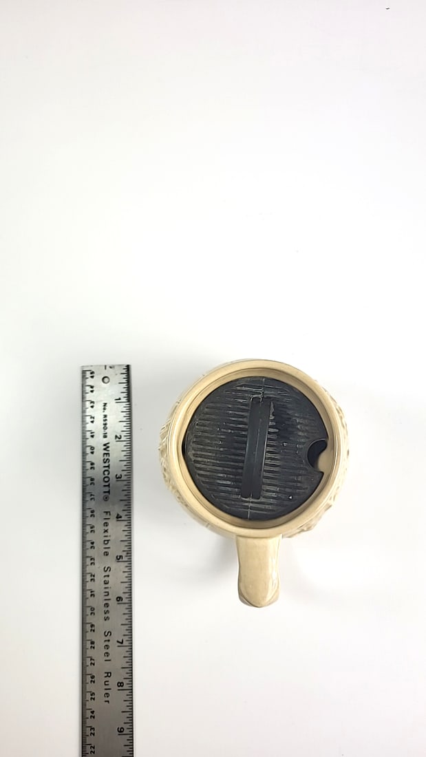 Vintage Starbucks Globe Relief Mug with Lid - Embossed World Map Design, Beige - 9