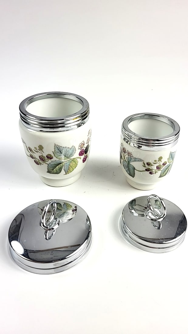 Royal Worcester Oven to Tableware Blackberry Ceramic Jars with Metal Screw Lids - Set of 2 - 2
