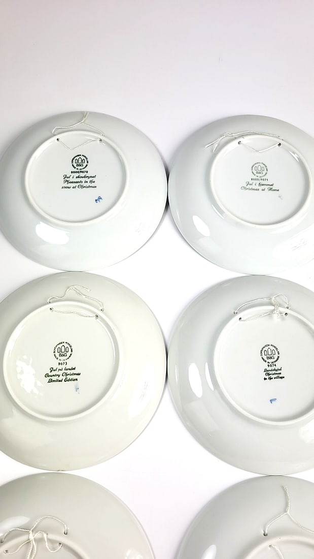 Lot of 12 Copenhagen Porcelain Christmas Plates 1970 - 1980, 1984 Blue & White Christmas Collector - 15