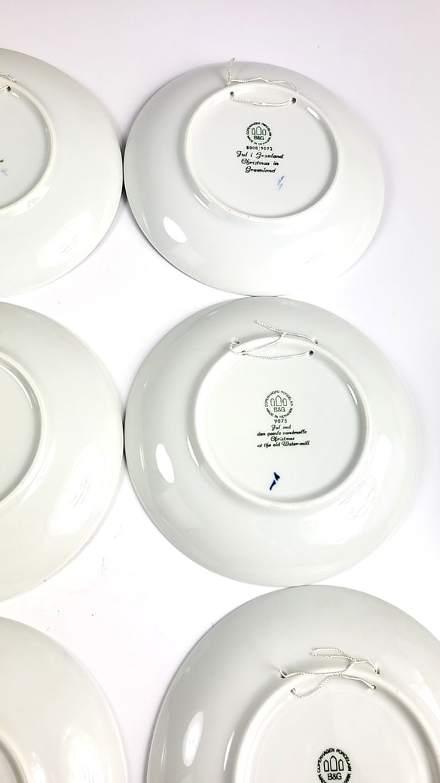 Lot of 12 Copenhagen Porcelain Christmas Plates 1970 - 1980, 1984 Blue & White Christmas Collector - 16