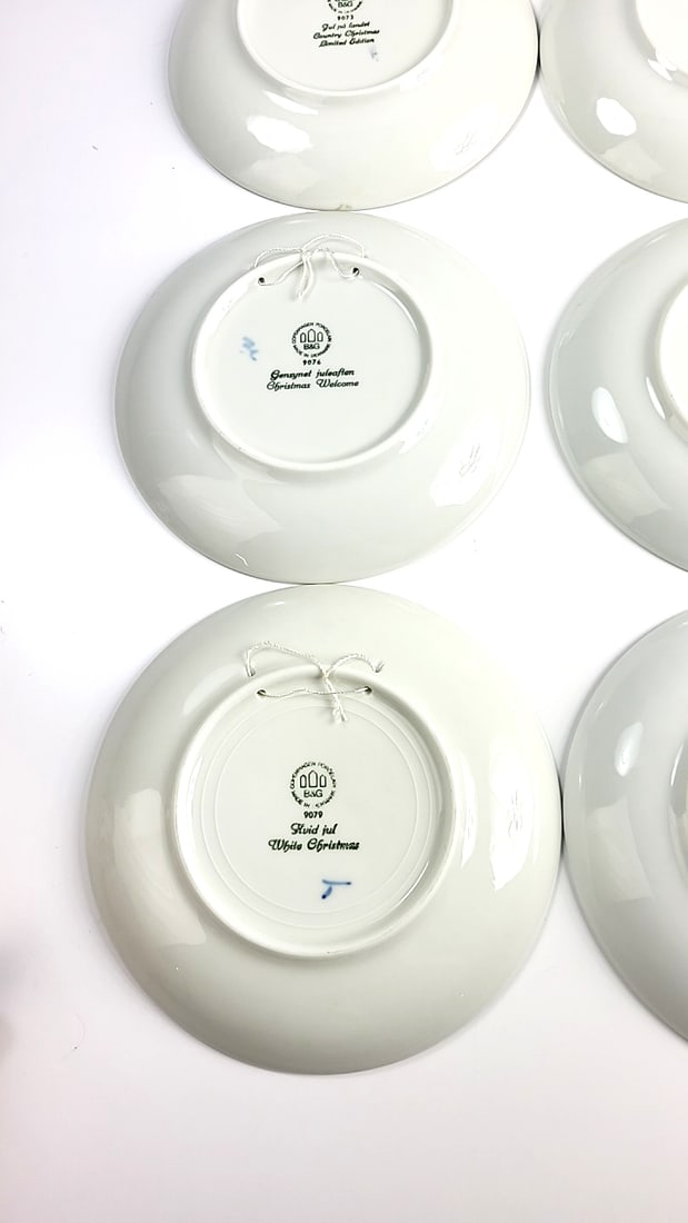 Lot of 12 Copenhagen Porcelain Christmas Plates 1970 - 1980, 1984 Blue & White Christmas Collector - 18