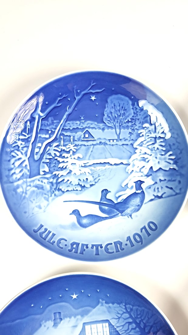 Lot of 12 Copenhagen Porcelain Christmas Plates 1970 - 1980, 1984 Blue & White Christmas Collector - 2