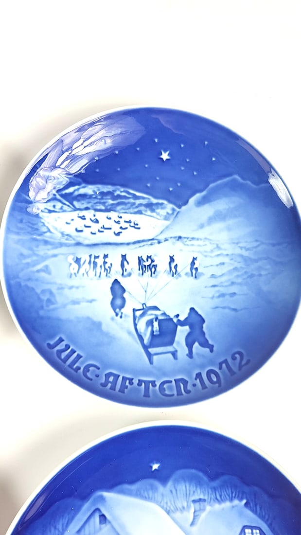 Lot of 12 Copenhagen Porcelain Christmas Plates 1970 - 1980, 1984 Blue & White Christmas Collector - 4
