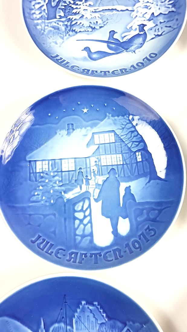 Lot of 12 Copenhagen Porcelain Christmas Plates 1970 - 1980, 1984 Blue & White Christmas Collector - 5