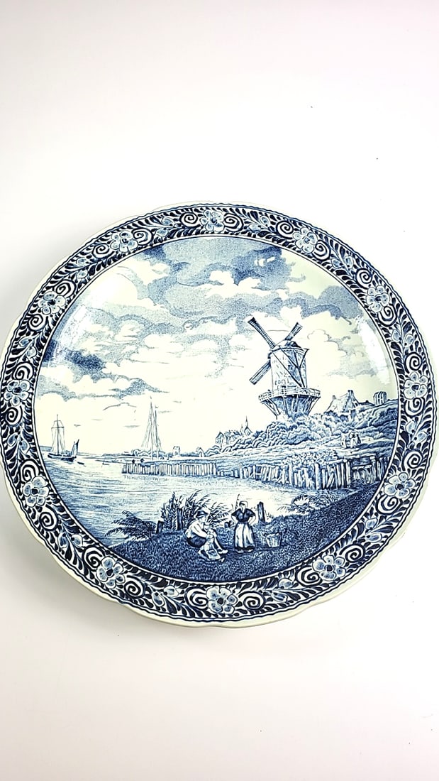Royal Sphinx Maastricht Holland Delfts Porcelain Plate Blue Windmill Scene Decorative Dutch Style... - 2