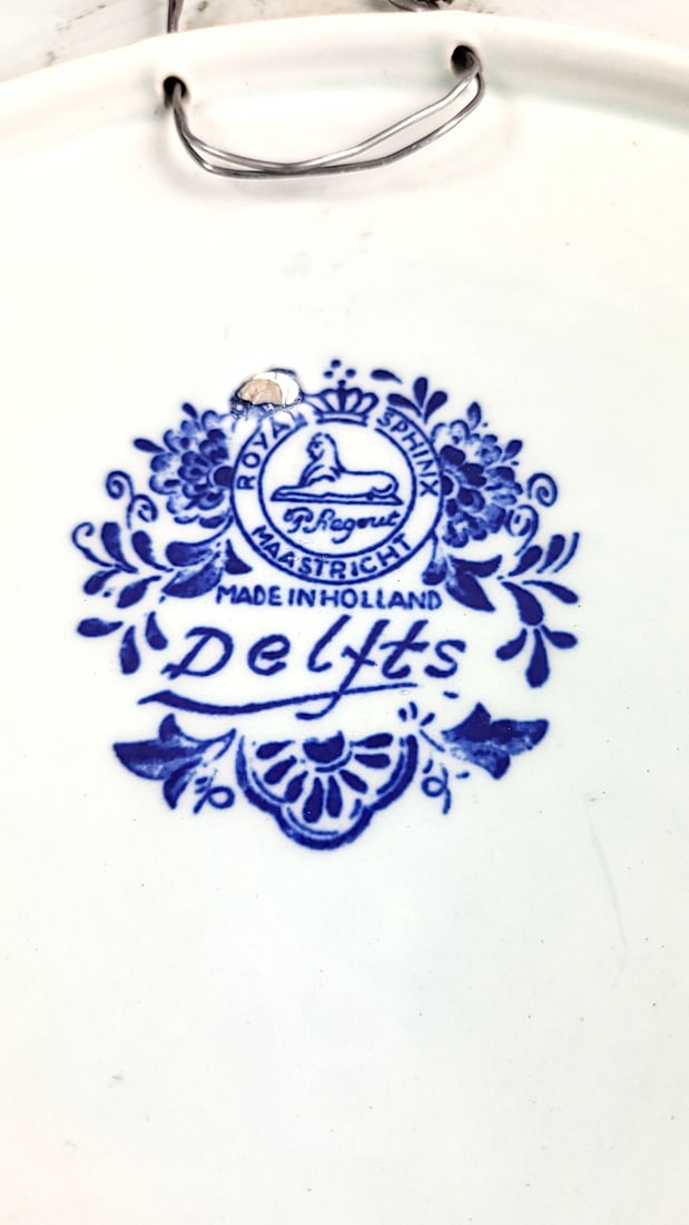 Royal Sphinx Maastricht Holland Delfts Porcelain Plate Blue Windmill Scene Decorative Dutch Style... - 5