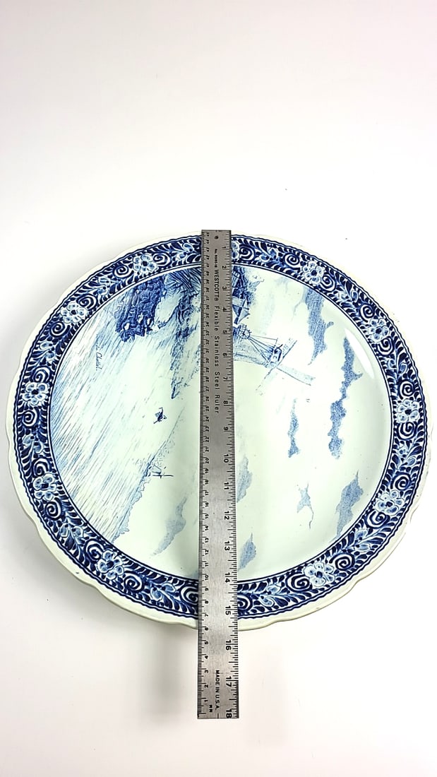 Royal Sphinx Maastricht Holland Delfts Porcelain Plate Blue Windmill Scene Decorative Dutch Style... - 6