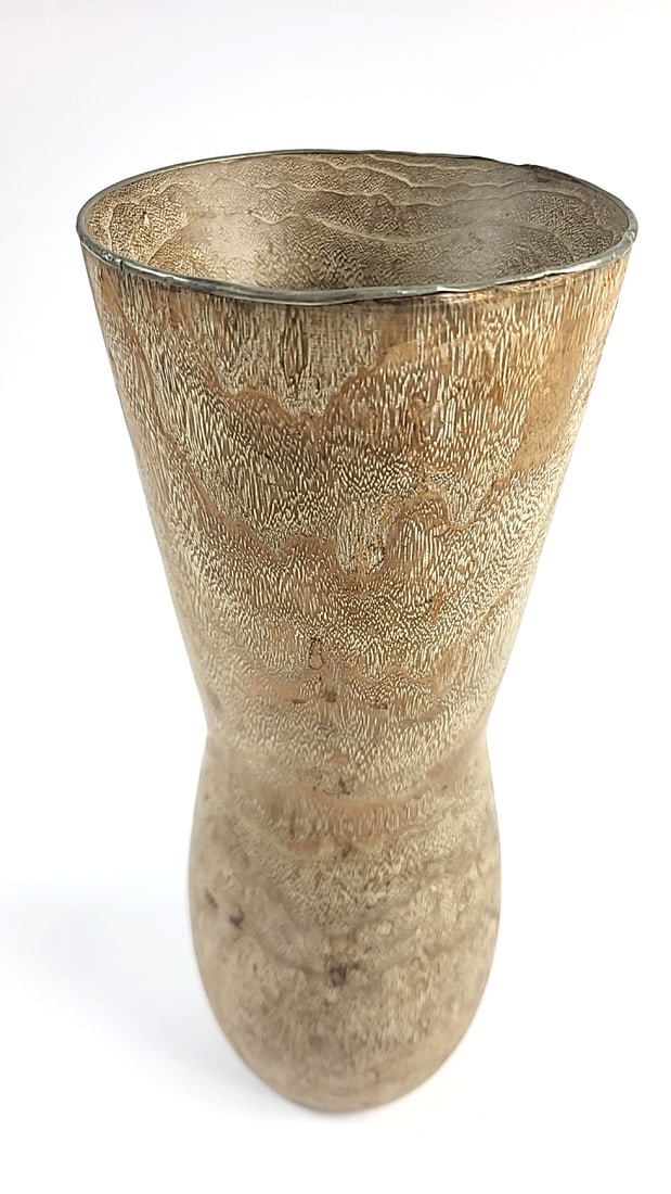 Vintage Bamboo Vase With Removable Copper Inner Made In Japan Decorative Tan Patterned Unique Des... (1 of 7)