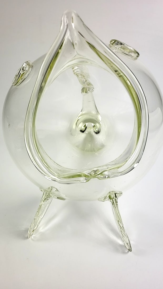Vintage Large Clear Glass Fish-Shaped Aquarium Bowl ETC with Decorative Fins and Tail - 3