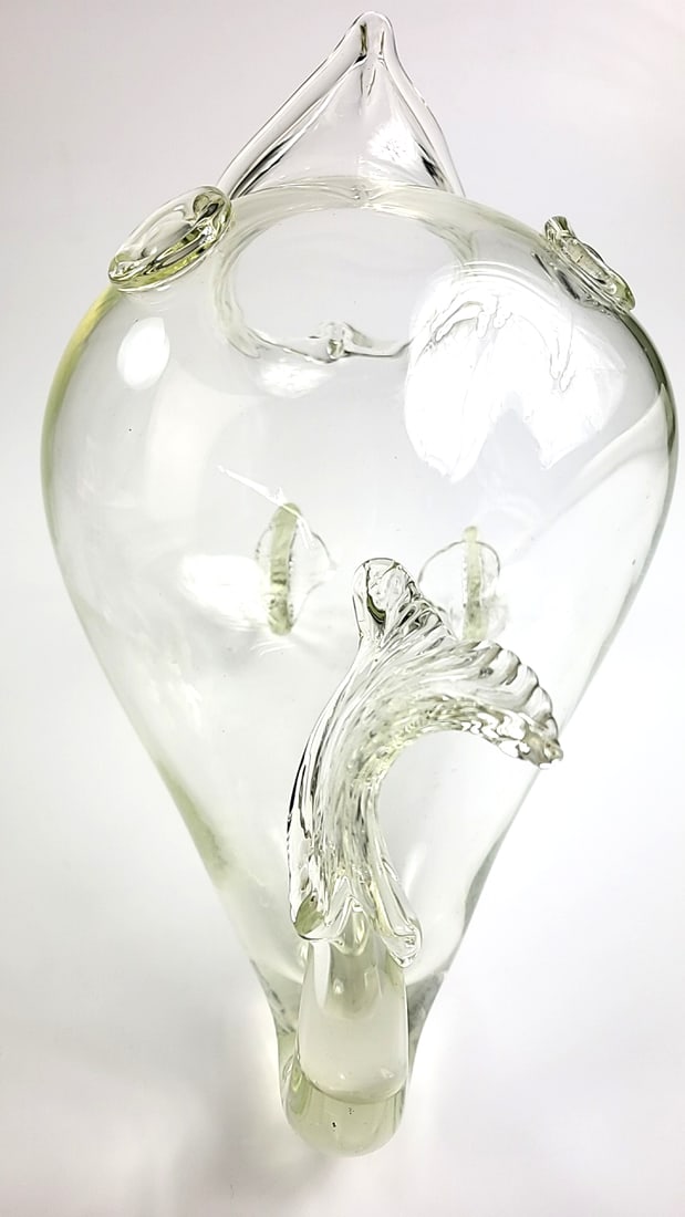 Vintage Large Clear Glass Fish-Shaped Aquarium Bowl ETC with Decorative Fins and Tail - 5