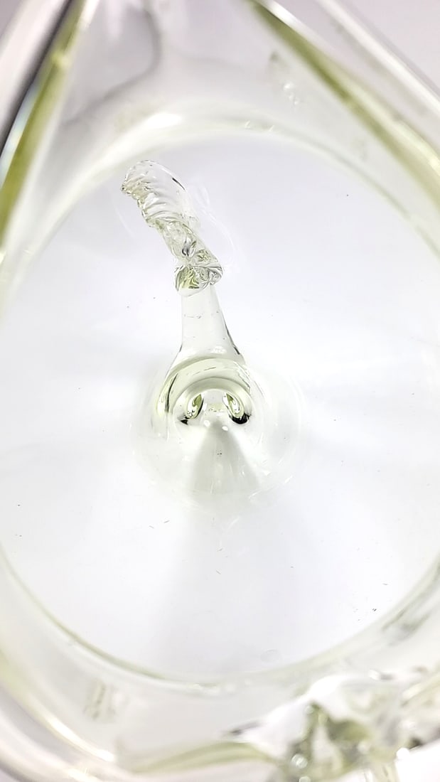 Vintage Large Clear Glass Fish-Shaped Aquarium Bowl ETC with Decorative Fins and Tail - 7