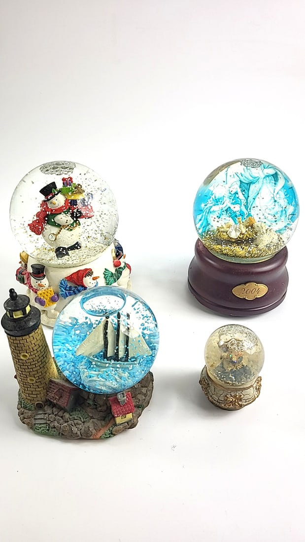 Vintage Snow Globe Collection: Lighthouse, Nativity 2004, Snowmen, Ship, (1 of 6)