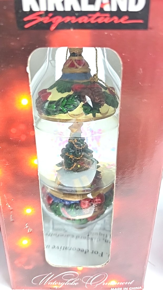 Vintage Kirkland Signature Vellux Glass Waterglobe Ornaments Set of 8 All Unique Brand New Holida... - 7