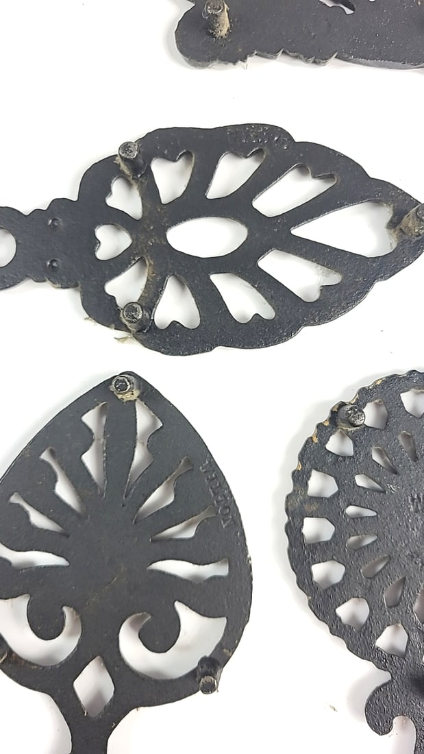 Vintage Wilton Cast Iron Trivets Set Victorian Style Ornate Decorative Collectible Kitchen Decor - 6