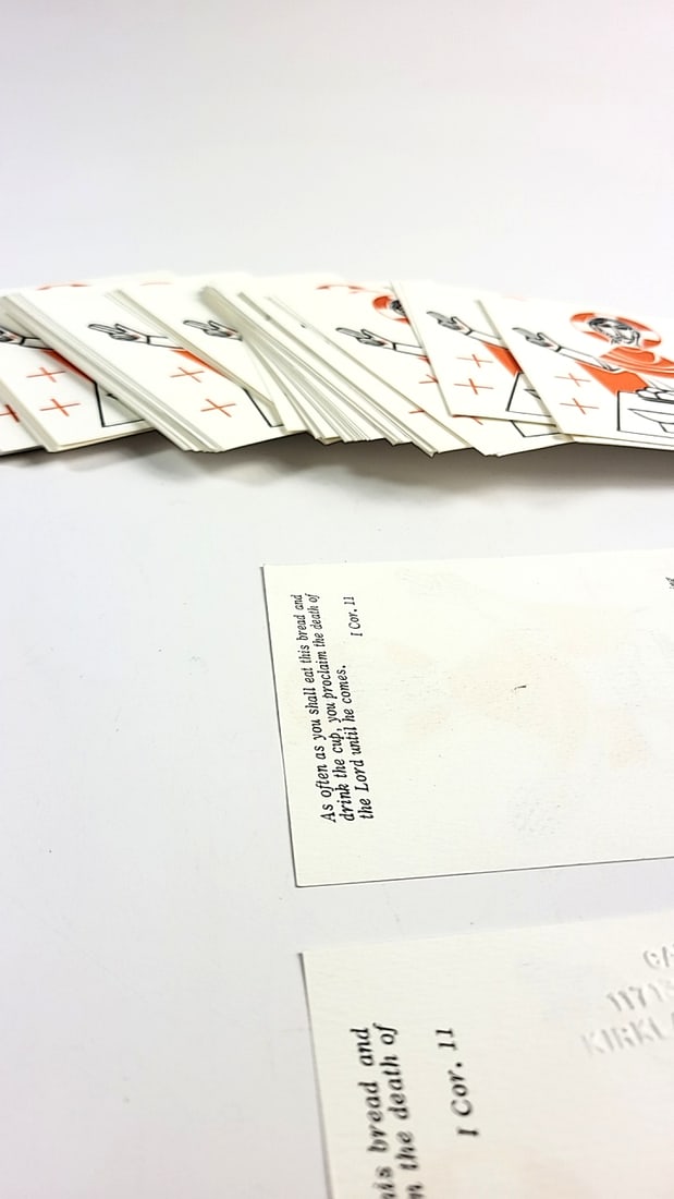 Lot of 100 or so Religious Icon Art Print Card Flyers - Last Supper Style, Orange & Black, Modern... - 6