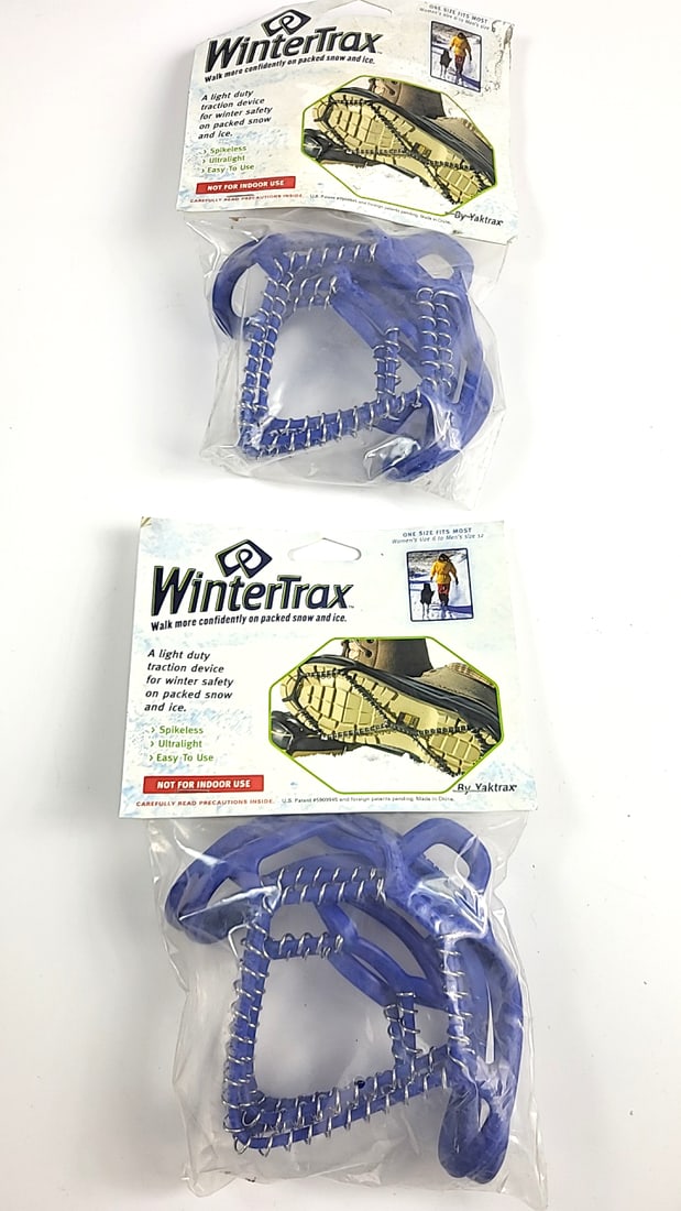 New Ã—2 WinterTrax Yaktrax Traction Device Blue Spikeless Ultralight Snow Ice Walker: This is a general auction of estate goods. All items as as pictured. Local pick up will be on 3/14 at our warehouse in Sodo (3429 Airport Way S) from 10am-1pm. Items not picked up will be subjec