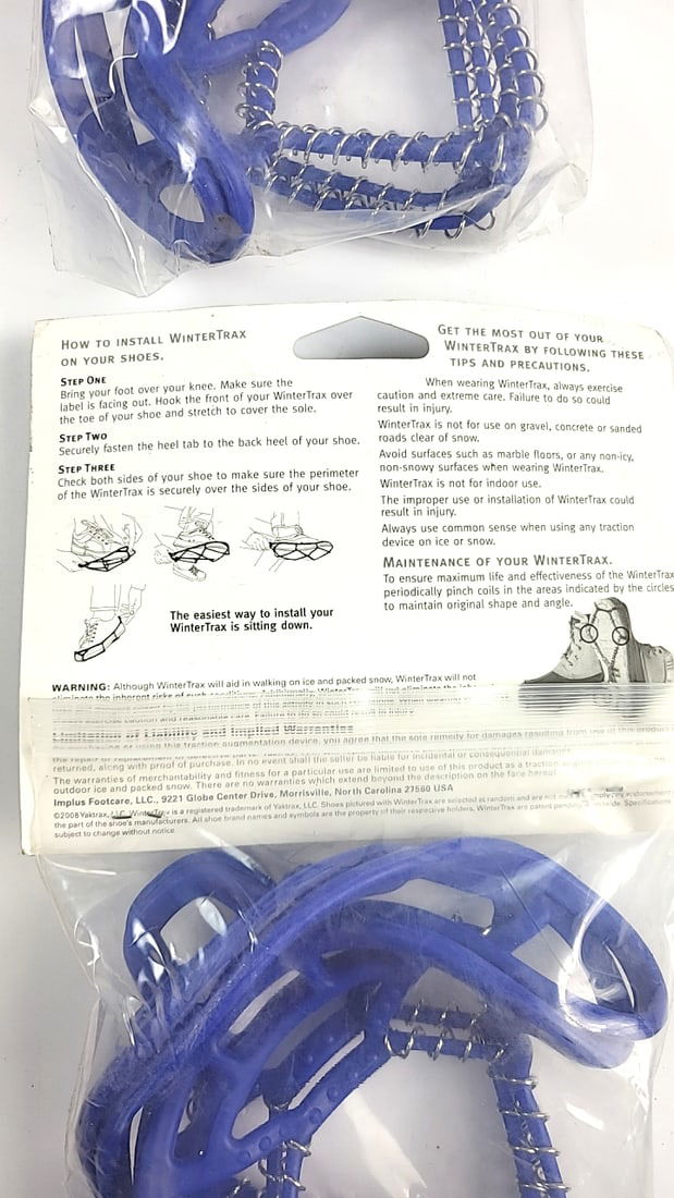 New Ã—2 WinterTrax Yaktrax Traction Device Blue Spikeless Ultralight Snow Ice Walker - 5