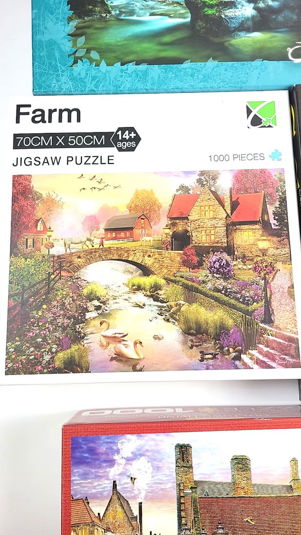 Lot of 5 Ravensburger, Heye, Farm, Eurographics Jigsaw Puzzle Lot - Various Scenic Themes - 4