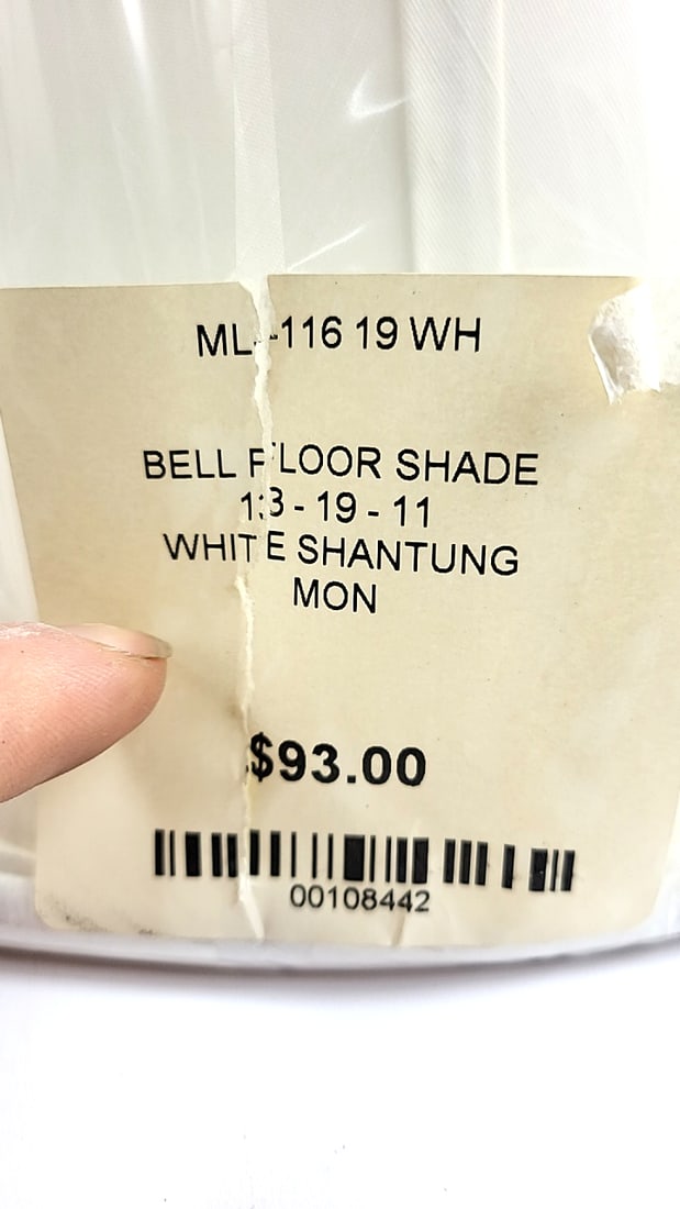 White Drum Lamp Shade with Plastic Wrapping, Gold Metal Frame New See Labels - 2