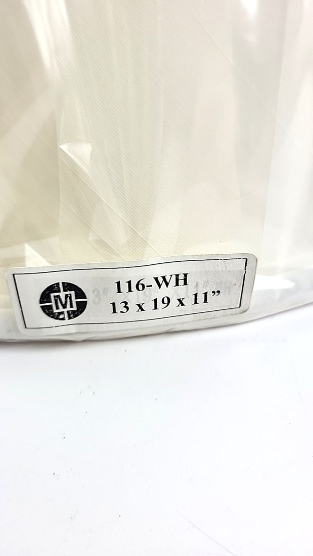 White Drum Lamp Shade with Plastic Wrapping, Gold Metal Frame New See Labels - 3