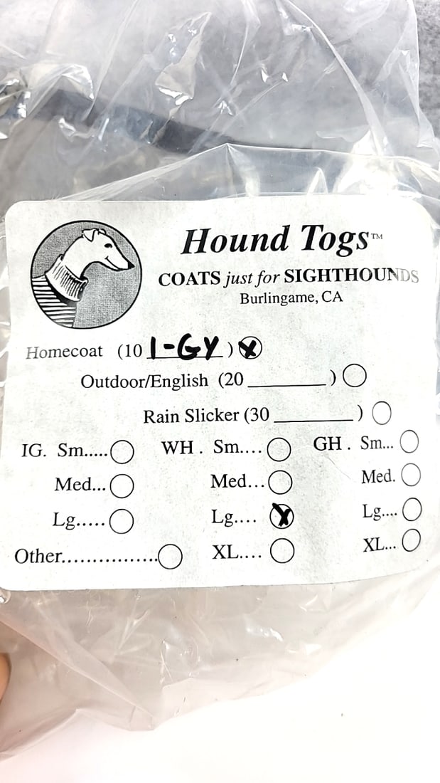Hound Togs Large Homecoat for Sighthounds 1-GY Gray Coat Burlingame, CA - 2