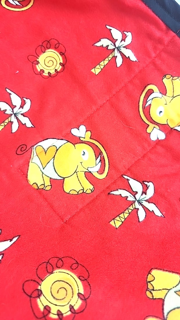 Posh Paw Creations Dog Whippet Hound Red Large City Slicker Coat WIth Interior Elephant & Palm Pa... - 3