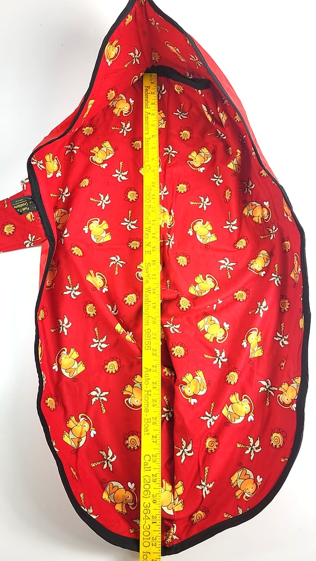 Posh Paw Creations Dog Whippet Hound Red Large City Slicker Coat WIth Interior Elephant & Palm Pa... - 5