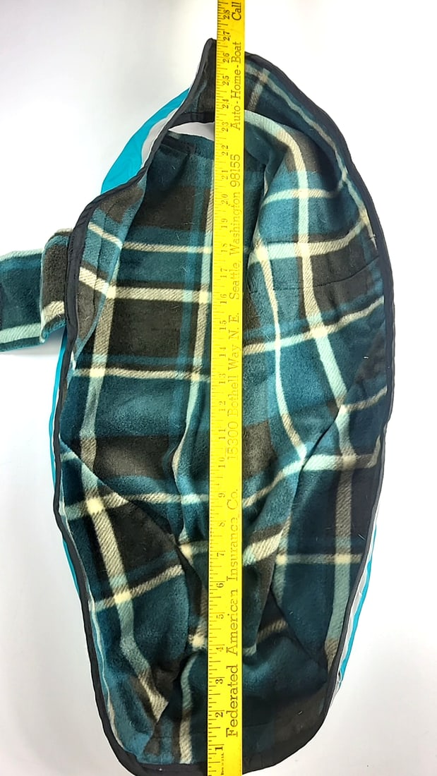 Whippet Hound Large Blue City Slicker Coat With Flannel Inner, Velcro Closure, Polo Neck and Patt... - 4